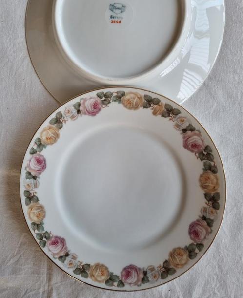 Thomas Bavaria borden Engelse gele witte roze roosjes rand, Antiek en Kunst, Antiek | Servies los, Ophalen of Verzenden
