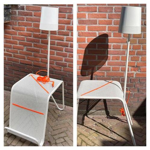 Vintage Ikea PS 2014  Rygalik vloerlamp lamp met tafel wit, Huis en Inrichting, Lampen | Vloerlampen, Gebruikt, 100 tot 150 cm