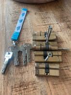 DOM Cilindersloten Set - Gebruikt, Doe-het-zelf en Verbouw, Hang- en Sluitwerk, Ophalen, Gebruikt, Koper of Messing, Slot