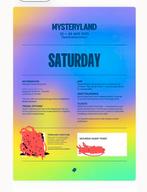 Mysteryland Saturday Ticket / zaterdag festival, Tickets en Kaartjes, Evenementen en Festivals, Eén persoon