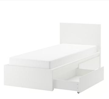 Malm Bed 90x200 met 2 lades (excl.lattenbodem) beschikbaar voor biedingen