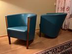 MOROSO Novecento fauteuils / stoelen turquoise, Huis en Inrichting, Fauteuils, Ophalen, Minder dan 75 cm, Hout, Zo goed als nieuw