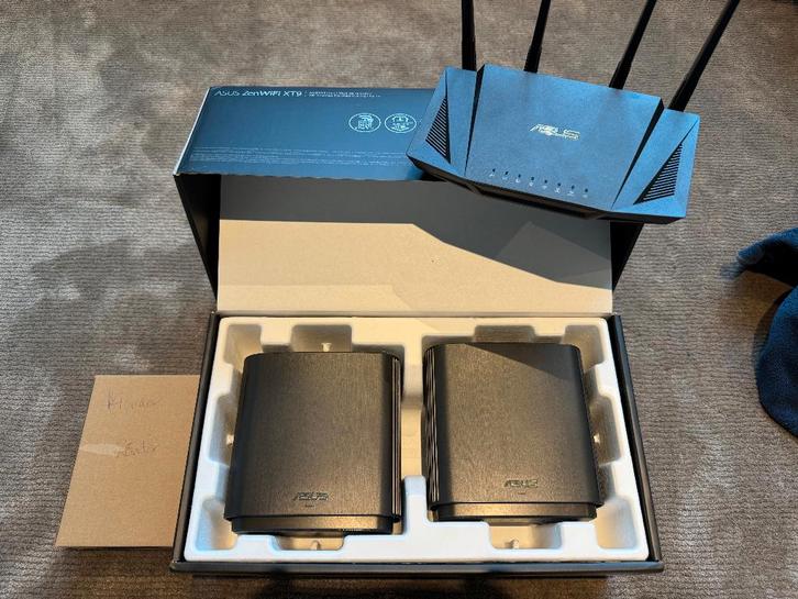 ASUS AiMesh upgrade set (2 ZenWiFi XT9 + RT-AX58U), Computers en Software, Routers en Modems, Zo goed als nieuw, Router, Ophalen of Verzenden