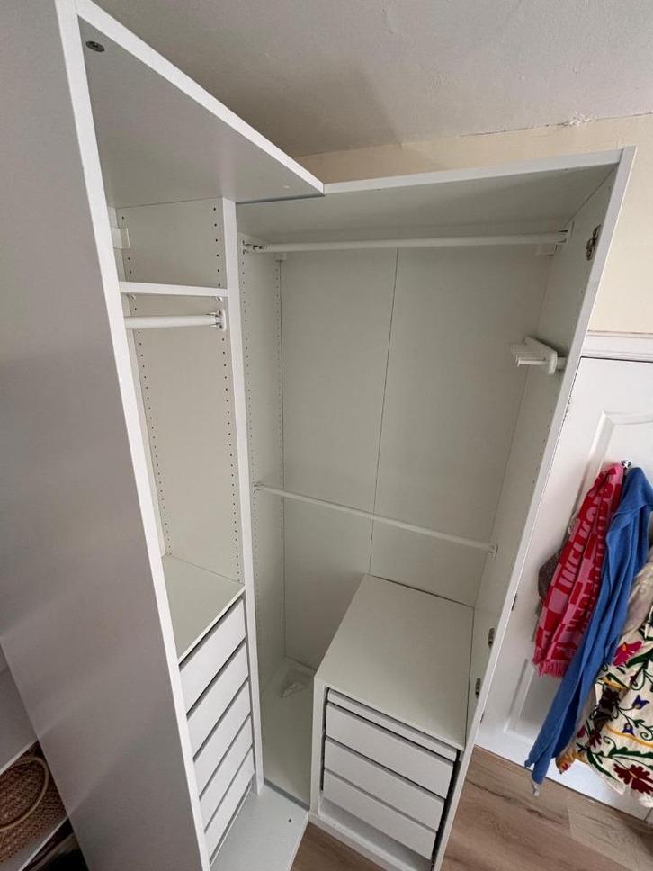 PAX hoek kledingkast, Huis en Inrichting, Kasten | Kledingkasten, Zo goed als nieuw, 200 cm of meer, 50 tot 75 cm, Met lade(s)