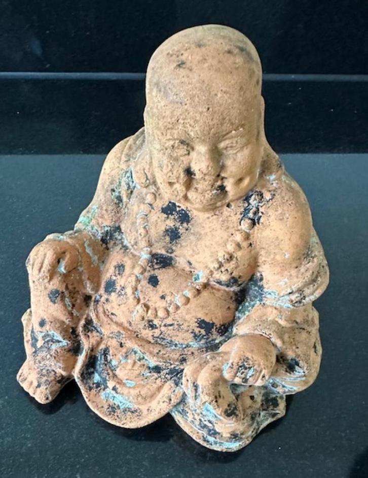 Stenen dikke happy boeddha tuinbeeld, Tuin en Terras, Tuinbeelden, Gebruikt, Steen, Ophalen of Verzenden