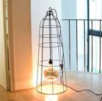 2x Hoopzi design lamp industrieel Frame + koord + lichtbron, Ophalen, Zo goed als nieuw, Metaal, Minder dan 100 cm