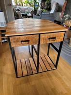 Unieke Mangohout Table for 2 /side table / opklapbare tafel/, Huis en Inrichting, Tafels | Bijzettafels, Ophalen, Zo goed als nieuw