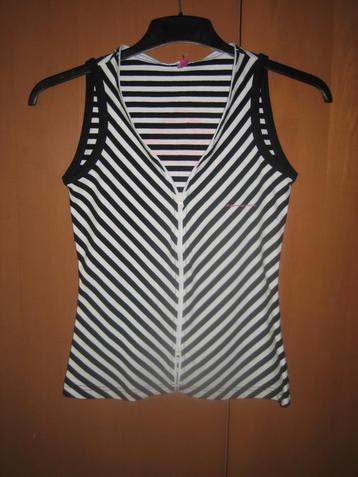 Sportieve zwart-wit gestreepte top FORNARINA 36-38 snazzeys beschikbaar voor biedingen