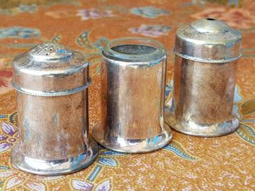 Oud silverplate peper, zout en mosterd uit Engeland. beschikbaar voor biedingen