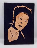 Vintage kunstwerk Houtsnede Edith piaf hout gesigneerd, Verzenden