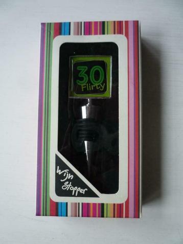 NIEUW! Cadeau Wijnstopper Flirty 30 jaar incl. verpakking beschikbaar voor biedingen