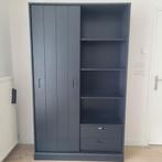 Te koop zwarte Woood schuifdeurkast, Ophalen, Zo goed als nieuw, 25 tot 50 cm, 150 tot 200 cm