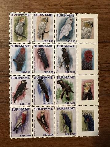 Suriname Postzegels Papegaaien 2019 - Postfris beschikbaar voor biedingen