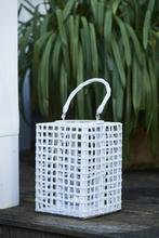Rivièra Maison gevlochten windlicht lantaarn Lombok p. stuk, Wit, Ophalen of Verzenden, Zo goed als nieuw, Minder dan 25 cm