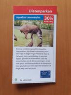 AquaZoo Leeuwarden 30% korting maximaal 4 personen, Drie personen of meer, Kortingskaart