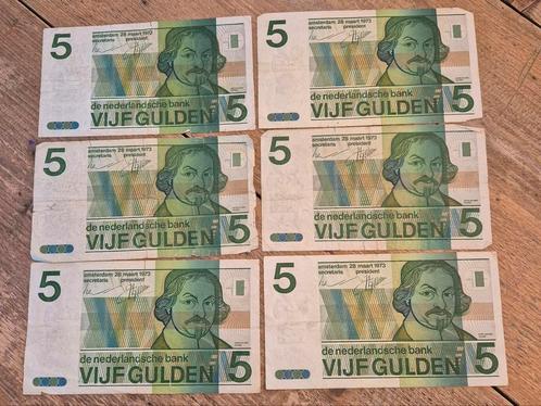 5 Gulden biljetten uit 1973 – Joost van den Vondel, Postzegels en Munten, Bankbiljetten | Nederland, 5 gulden, Ophalen of Verzenden