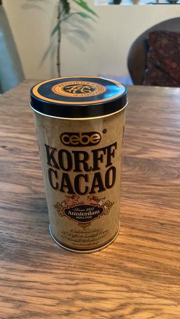 Oud, ongeopend blik Korff Cacao beschikbaar voor biedingen