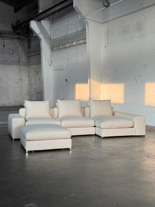 Minotti Jagger Design Bank | Ecru (NIEUWSTAAT), Huis en Inrichting, Banken | Bankstellen, Zo goed als nieuw, Hoekbank, Vierpersoons of meer