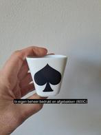 Bloempotje Speelkaarten symbool Schoppen, porselein 6x6x6cm, Tuin en Terras, Bloempotten, Overige materialen, Vierkant, Nieuw