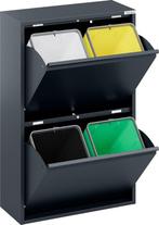 Prullenbak 4 vakken–Afvalem 60 Lt-62x25x93cm-Wit-Zwart-Grıjs, Huis en Inrichting, Woonaccessoires | Prullenbakken, Ophalen, Nieuw