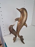 Bronzen Dolfijn Beeld - Moeder en Jong 30 cm hoog, Antiek en Kunst, Ophalen, Brons