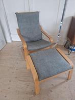 Ikea Poang fauteuil met voetenbank, Huis en Inrichting, Ophalen, 75 tot 100 cm