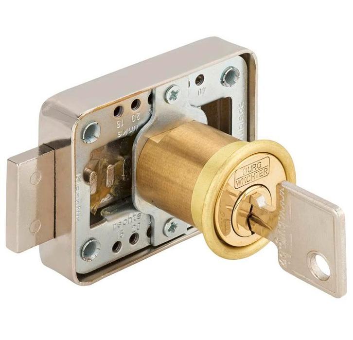 Cilinderslot voor kast / meubel Aantal: 2 stuks, Doe-het-zelf en Verbouw, Hang- en Sluitwerk, Nieuw, Slot, Chroom, Ophalen of Verzenden