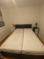 Boxspring met matrassen, Ophalen, Zwart, Tweepersoons, Zo goed als nieuw