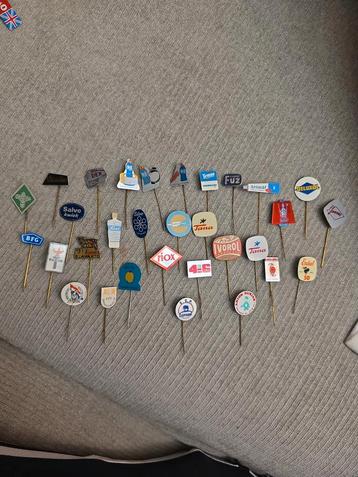 Vintage Reclamepins Jaren '50/'60 - 30 Stuks beschikbaar voor biedingen