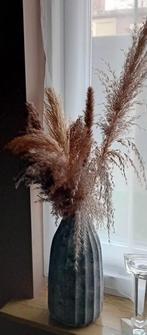 Mooie vaas in betonlook met pampagras, Huis en Inrichting, Woonaccessoires | Vazen, Steen, Overige kleuren, Ophalen of Verzenden