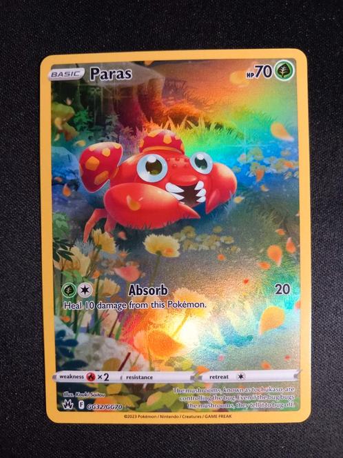 Pokemon Paras GG32/GG70 Crown Zenith Galarian Gallery NM, Hobby en Vrije tijd, Verzamelkaartspellen | Pokémon, Zo goed als nieuw