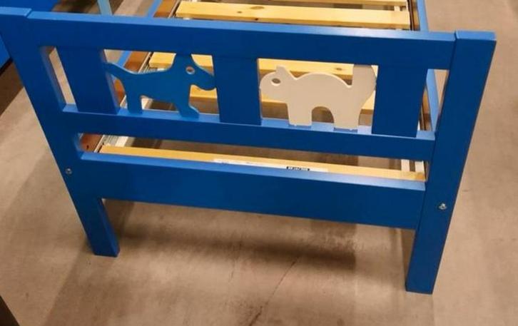 Ikea blauwe Kinderbed 70x160 cm, Kinderen en Baby's, Kinderkamer | Bedden, Gebruikt, 160 tot 180 cm, 70 tot 85 cm, Lattenbodem