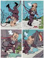 4x Kuifje emaille platen no Leblon Fariboles Aroutcheff Pixi, Verzamelen, Ophalen of Verzenden, Kuifje, Zo goed als nieuw, Plaatje, Poster of Sticker