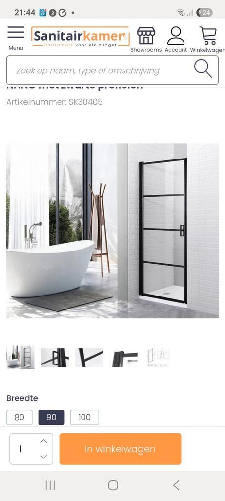 Saniclear Nero douchedeur 90X200, Huis en Inrichting, Badkamer | Complete badkamers, Nieuw, Ophalen
