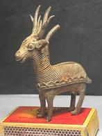 Antiek Bronzen Hertje Noord India 50/60 prachtig patina, Ophalen of Verzenden, Brons