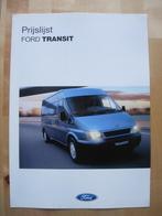 Ford Transit Prijslijst Brochure 2000, Ophalen, Ford, Zo goed als nieuw, Ford