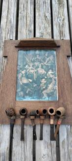 Pijpenrek met 6 verschillende pijpen en afbeelding, Antiek en Kunst, Ophalen of Verzenden