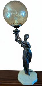 Bronzen beeld met lamp, Antiek en Kunst, Ophalen