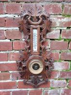 Antieke eikenhouten jacht barometer met snijwerk., Antiek en Kunst, Verzenden
