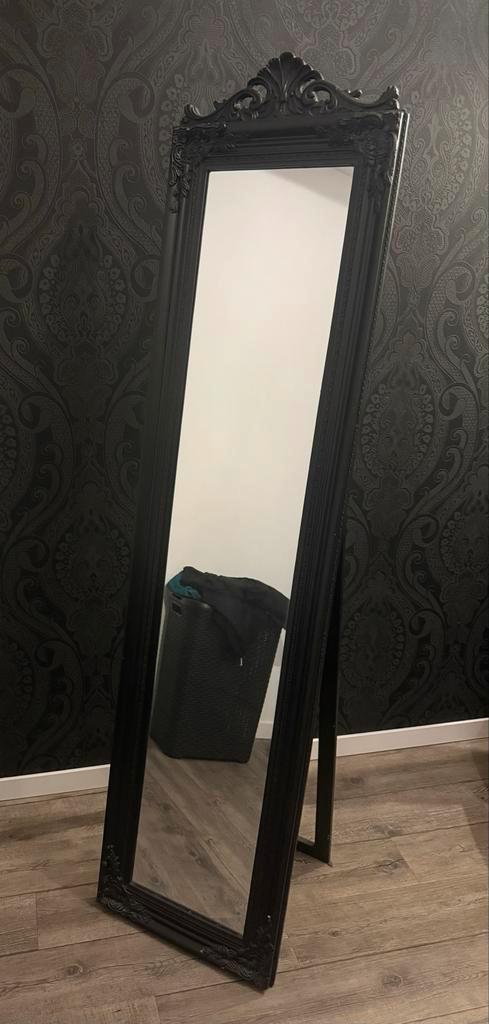 Barok spiegel zwart met beschadiging, Huis en Inrichting, Woonaccessoires | Spiegels, Gebruikt, 50 tot 75 cm, 150 tot 200 cm, Rechthoekig