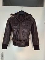 Leren ARKS dames jas met ECHTE bontkraag XS, Ophalen of Verzenden, Zo goed als nieuw, Maat 34 (XS) of kleiner, Bruin