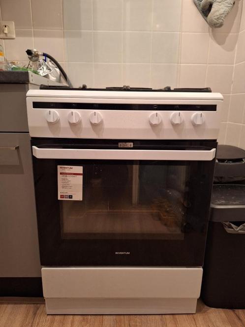 Gasfornuis met elektrische oven Inventum VFG6020GWIT, Witgoed en Apparatuur, Fornuizen, Zo goed als nieuw, Vrijstaand, Gas, 4 kookzones