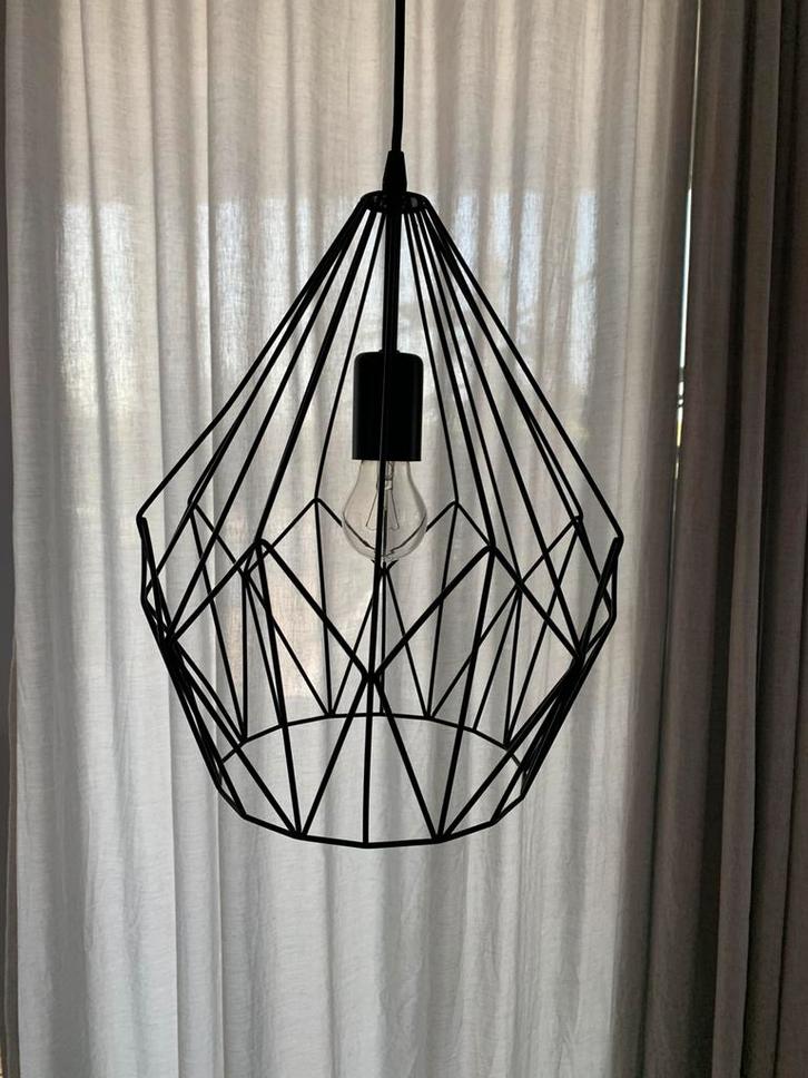 Eglo Carlton hanglamp, zwart staaldraad, Huis en Inrichting, Lampen | Hanglampen, Zo goed als nieuw, Minder dan 50 cm, Ophalen of Verzenden