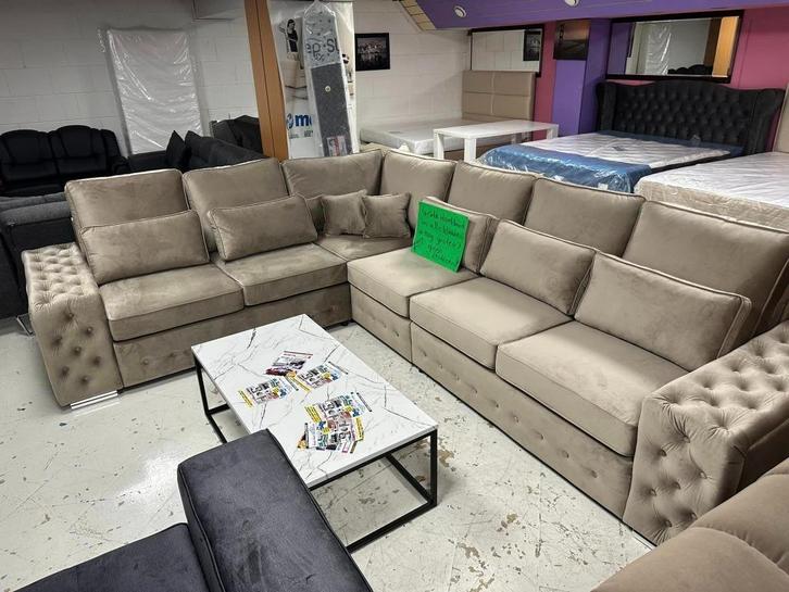 nieuwe banken va 499 euro, hoekbanken aanbieding op=op, Huis en Inrichting, Banken | Sofa's en Chaises Longues, Nieuw, Ophalen