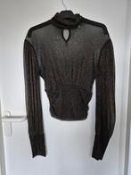 Elegante goud zwarte top met lange mouwen, Maat 38/40 (M), Chiquelle, Zwart, Ophalen of Verzenden