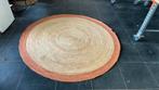 Jute vloerkleed met bruine/roest rand - 200 cm, Rond, Natuurlijk, Ophalen of Verzenden, 200 cm of meer