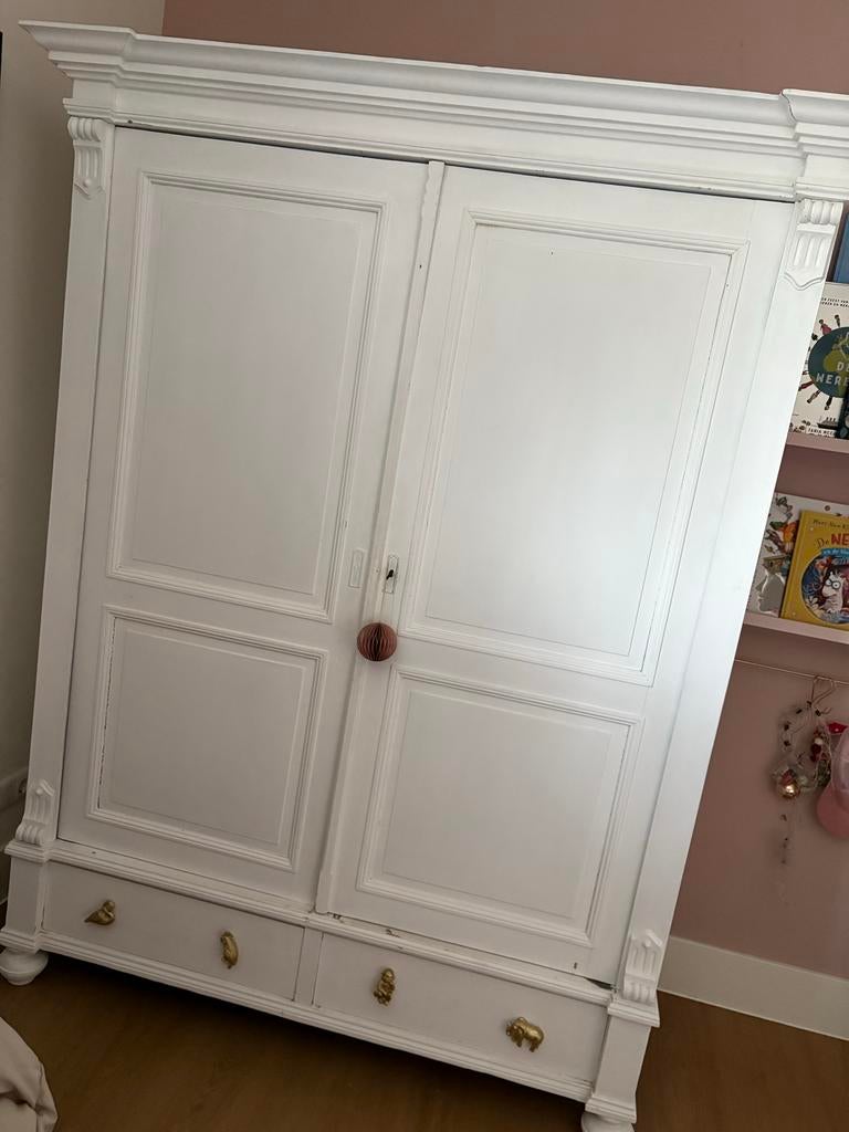 Barok Kledingkast / Kinderkast met Hang- en Legmogelijkheden, Ophalen, Gebruikt, 100 tot 150 cm, Met lade(s)