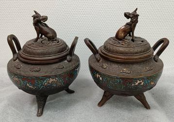 Cloisonné Bronzen Censers met Qilin, 19e eeuw beschikbaar voor biedingen