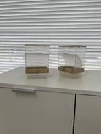 15 kunststof voersilo’s €2 per stuk, Dieren en Toebehoren, Ophalen of Verzenden, Gebruikt, Kooi-accessoires