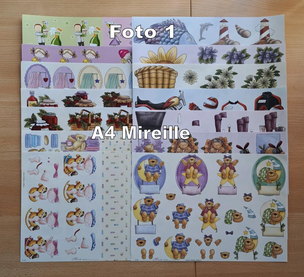 02...A4 - 3D KNIPVELLEN DIVERSE SOORTEN, Hobby en Vrije tijd, Stickers en Plaatjes, Nieuw, Meerdere plaatjes, Ophalen of Verzenden